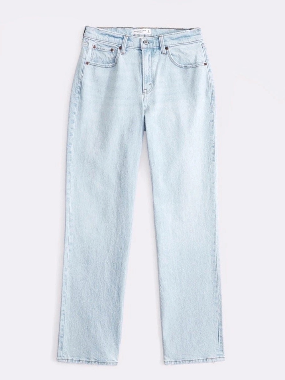 Abercrombie & Fitch Curve Love Mid Rise 90s  Straight Leg Jeans in Light